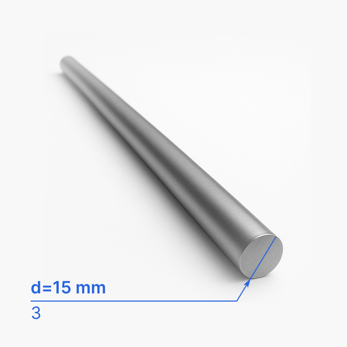 Круг (пруток) горячекатаный 15 мм (d15/ø15), 3