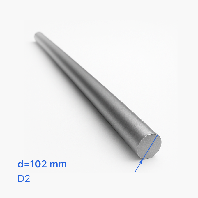 Круг (пруток) стальной 102 мм (d102/ø102), D2
