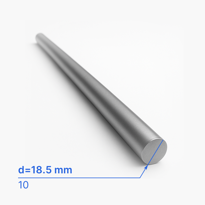 Круг (пруток) стальной 18.5 мм (d18.5/ø18.5), 10, ГОСТ 10702