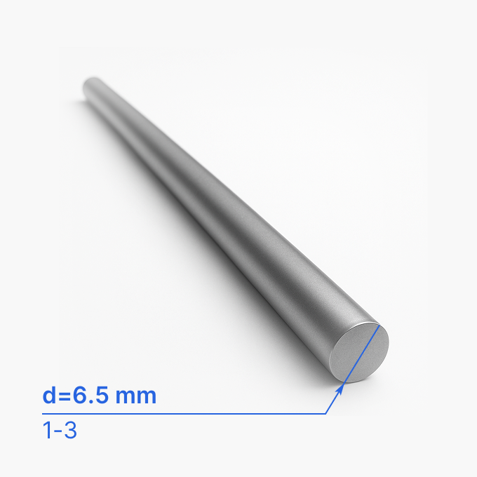 Круг (пруток) углеродистый 6.5 мм (d6.5/ø6.5), 1-3, ГОСТ 2590