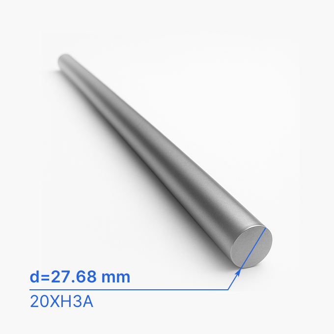 Круг (пруток) легированный 27.68 мм (d27.68/ø27.68), 20ХН3А, ГОСТ 4543