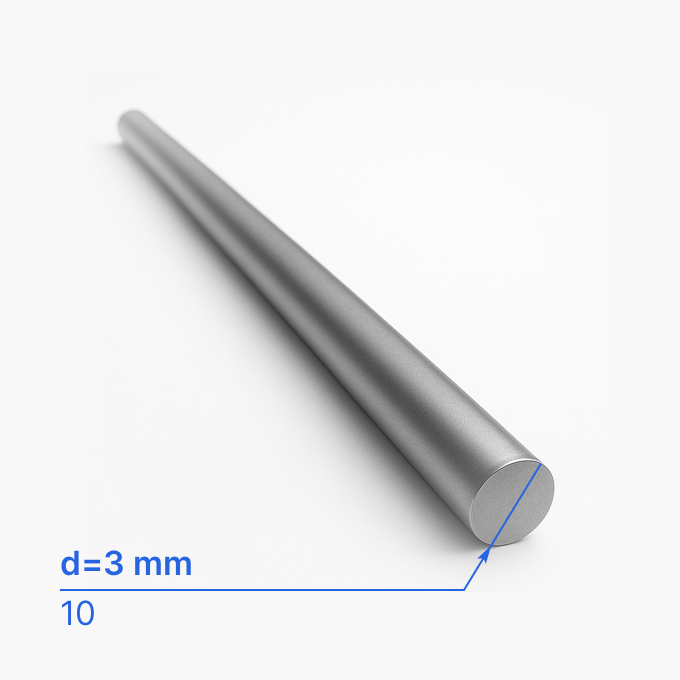 Круг (пруток) стальной 3 мм (d3/ø3), 10