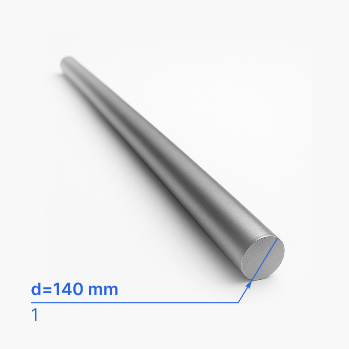Круг (пруток) стальной 140 мм (d140/ø140), 1, АSTM А182