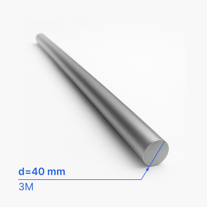 Круг (пруток) титановый 40 мм (d40/ø40), 3М, ОСТ 1-92062-90