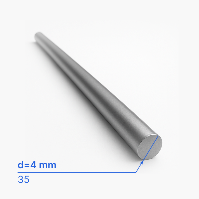 Круг (пруток) углеродистый 4 мм (d4/ø4), 35