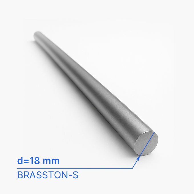 Круг (пруток) стальной 18 мм (d18/ø18), BRASSTON-S, ТУ 24.44.22-148-00195430-2019