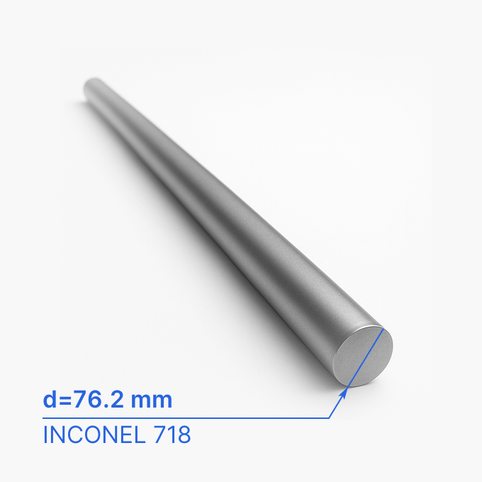 Круг (пруток) стальной 76.2 мм (d76.2/ø76.2), INCONEL 718, AMS 5662