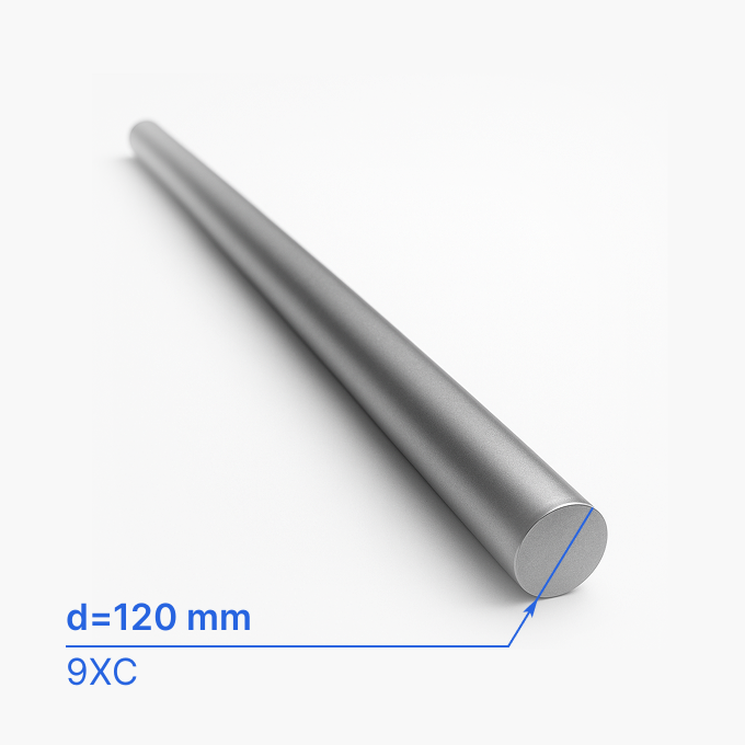 Круг (пруток) стальной 120 мм (d120/ø120), 9ХС