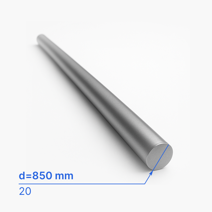 Круг (пруток) горячекатаный 850 мм (d850/ø850), 20, ТУ 14-1-1530