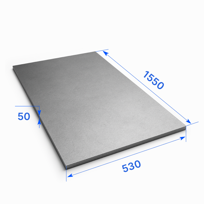 Лист толстый 530х1550х50 мм, 45