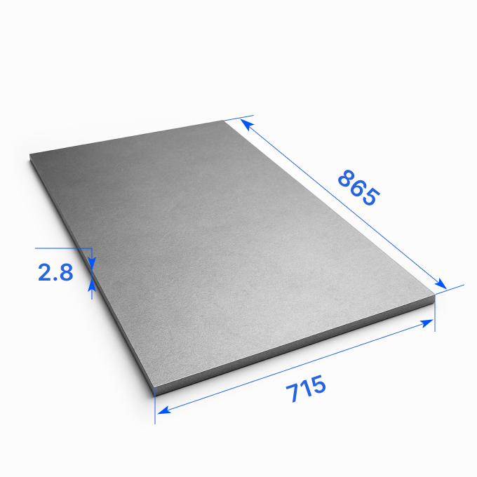 Лист тонкий 715х865х2.8 мм, ХН62ВМЮТ-ВД, 2B (МАТОВЫЙ)
