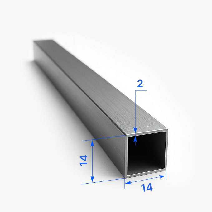 Труба медная профильная 14х14x2 мм, М2