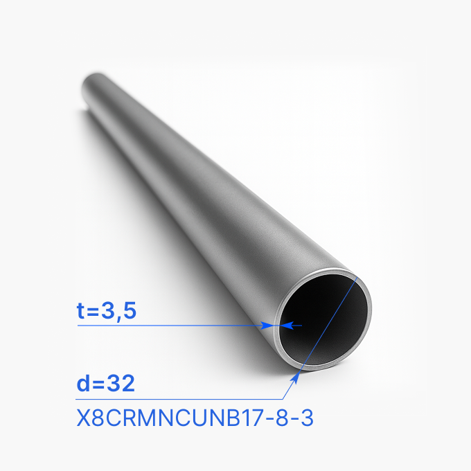 Труба 32х3,5 мм, X8CRMNCUNB17-8-3