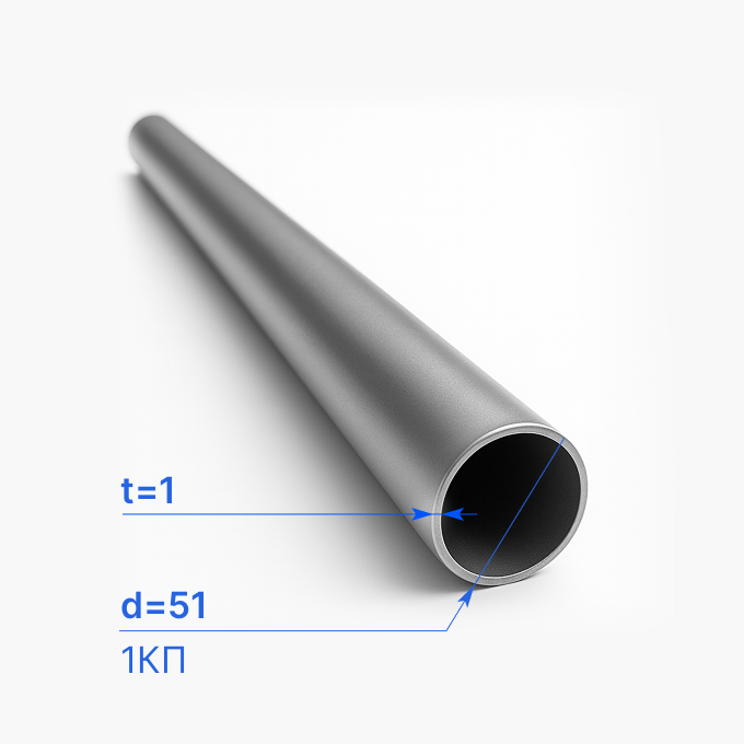 Труба электросварная 51x1 мм, 1КП, ГОСТ 10704