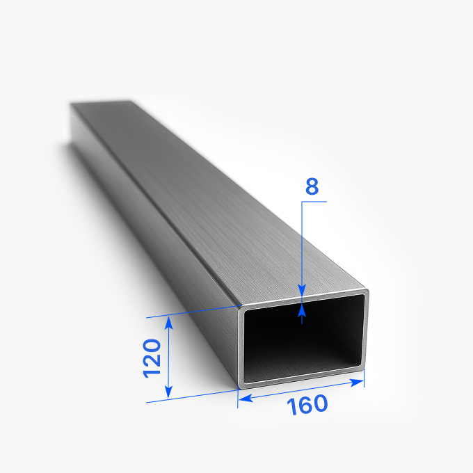 Труба профильная прямоугольная 160х120x8 мм, 3