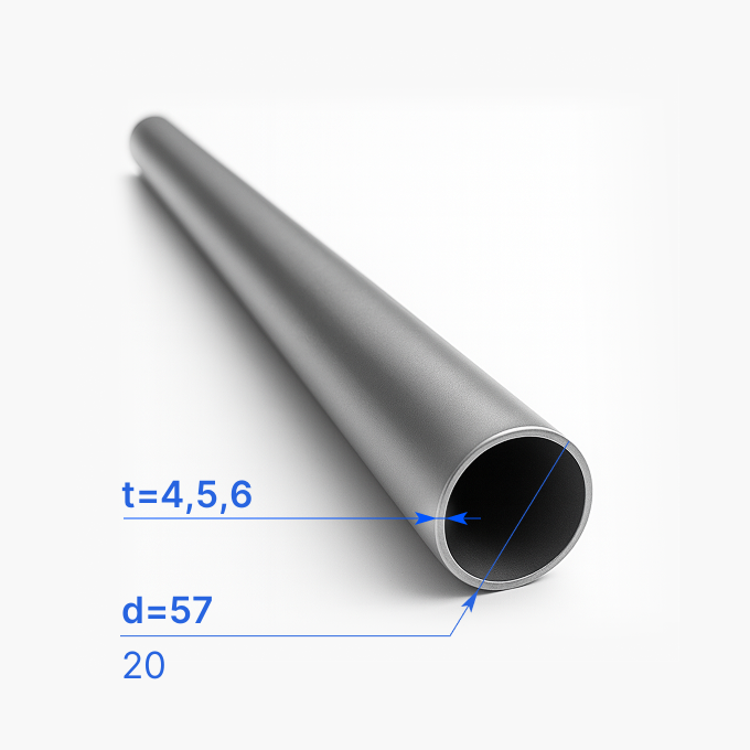 Труба горячедеформированная бесшовная 57x4,5,6 мм, 20, ГОСТ 8732