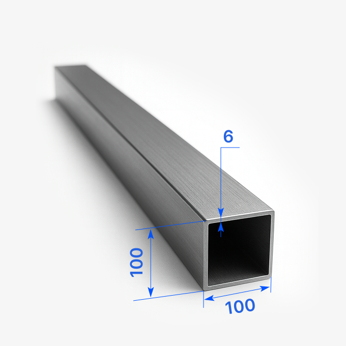 Труба профильная квадратная 100х100х6 мм, 2П