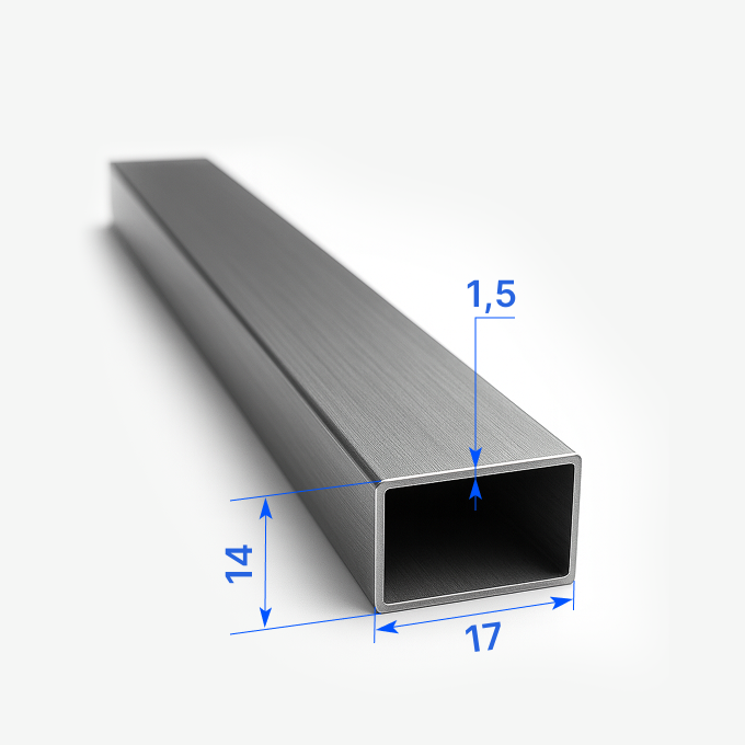 Труба медная профильная 17х14x1,5 мм, М2