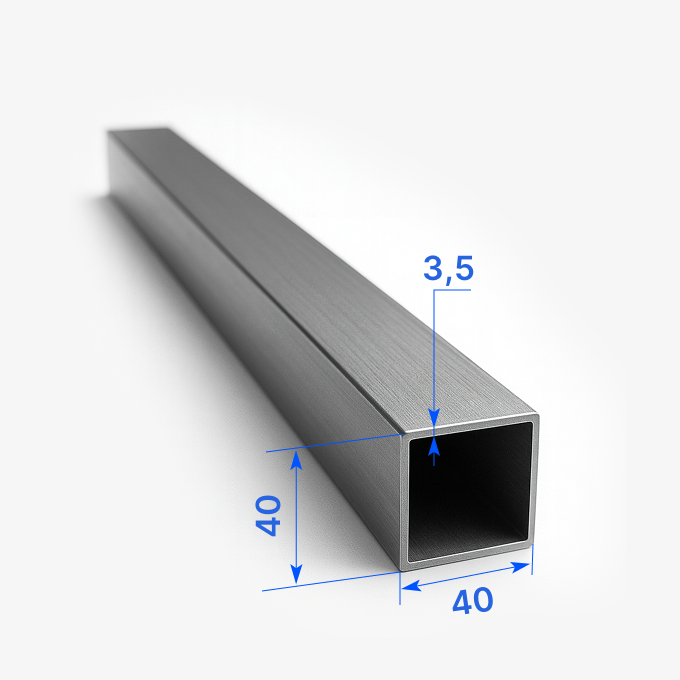 Труба профильная квадратная 40х40x3,5 мм, 20