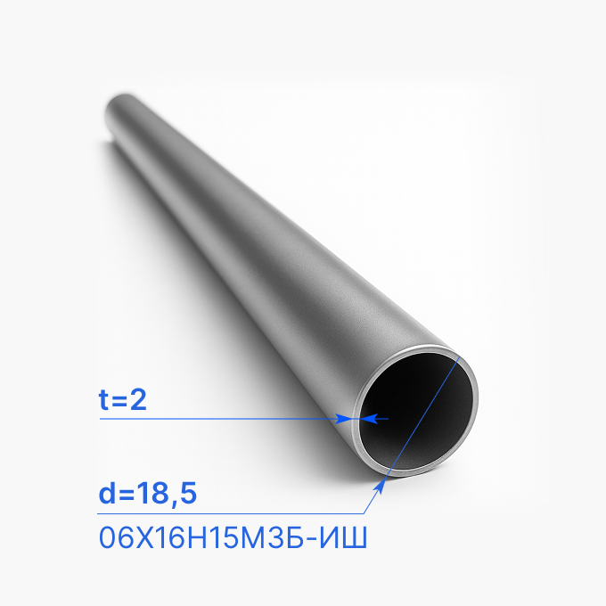 Труба бесшовная 18,5х2 мм, 06Х16Н15М3Б-ИШ, ТУ 14-3-1077-81