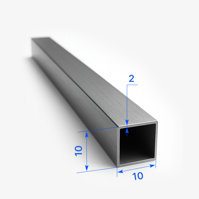 Труба медная профильная 10х10x2 мм, М2