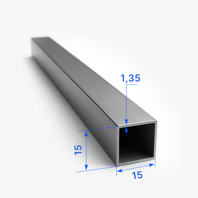 Труба профильная электросварная 15х15x1,35 мм, 1СП, ГОСТ 13663