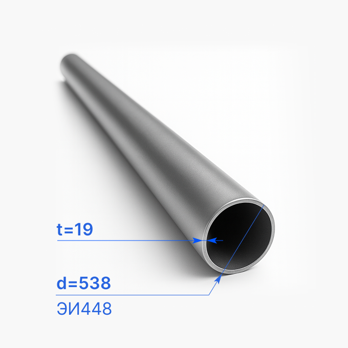 Труба нержавеющая электросварная 538x19 мм, ЭИ448, ASTM A358