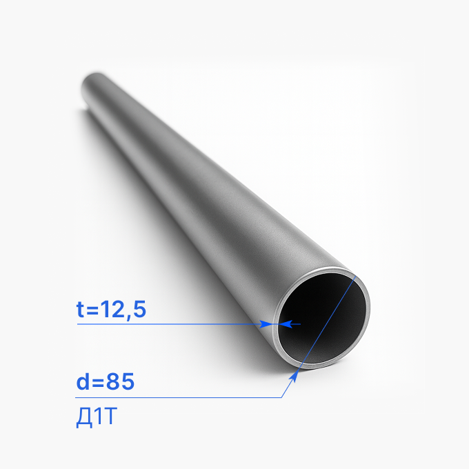 Труба алюминиевая 85x12,5 мм, Д1Т