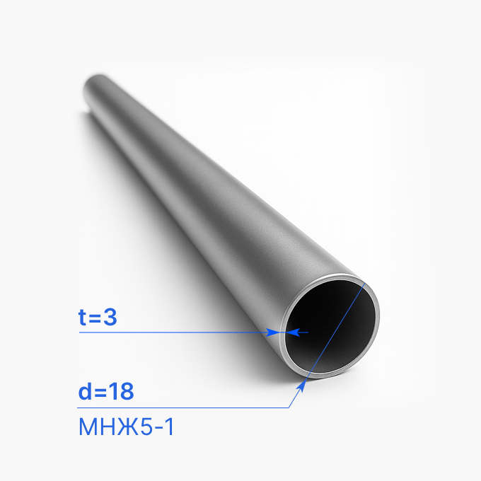 Труба медная 18x3 мм, МНЖ5-1, ГОСТ 17217
