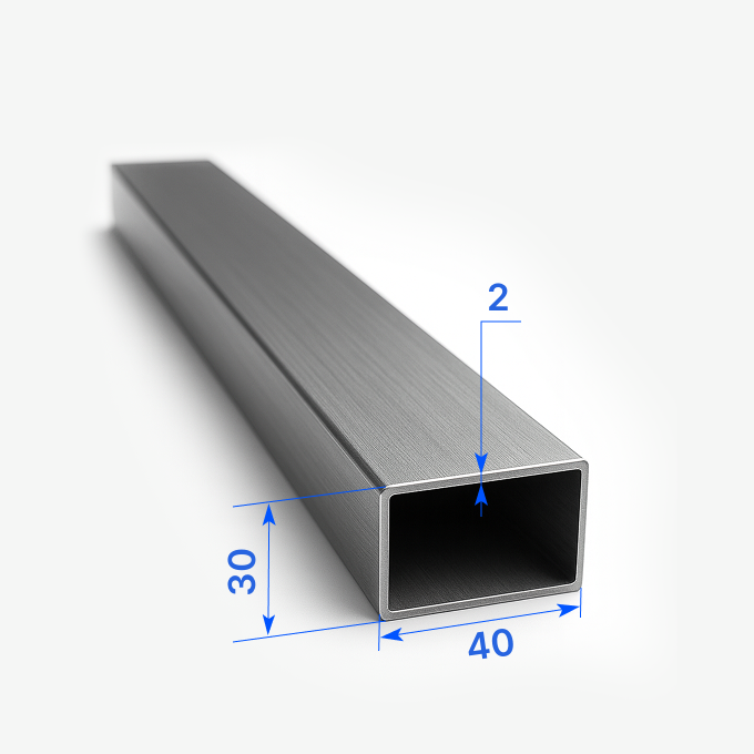 Труба профильная прямоугольная 40х30x2 мм, 1-3