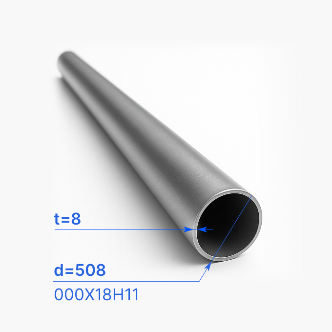 Труба нержавеющая 508x8 мм, 000Х18Н11, ТУ 1380-001-08620133-05