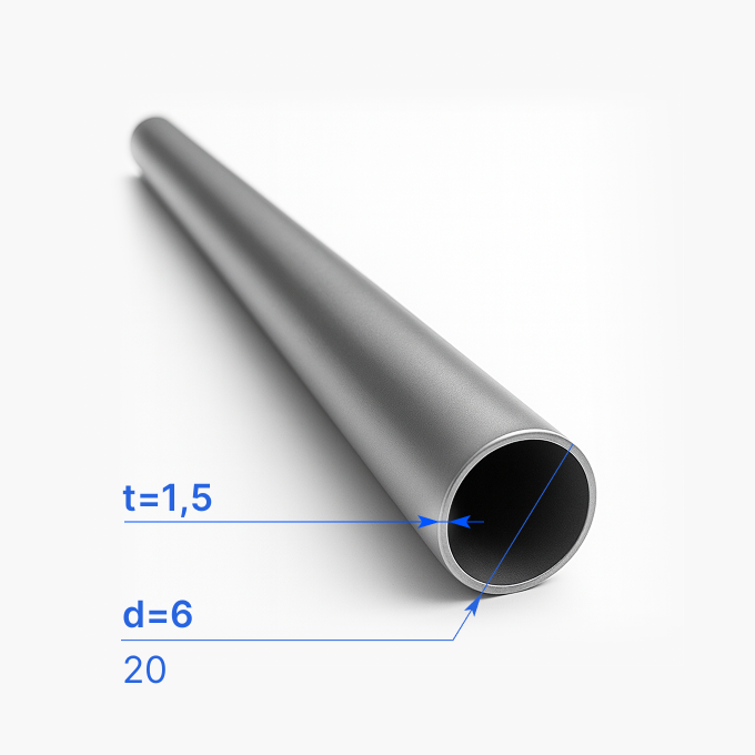 Труба холоднодеформированная бесшовная 6x1,5 мм, 20, ГОСТ Р 54159