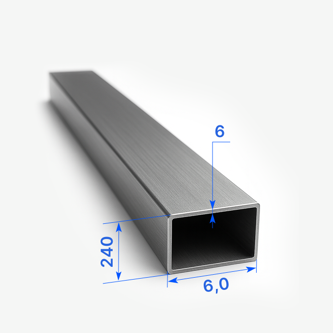 Труба профильная прямоугольная 6,0х240х6 мм, 3СП, ГОСТ 30245