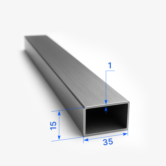 Труба профильная прямоугольная 35х15x1 мм, 1КП, ГОСТ 8639