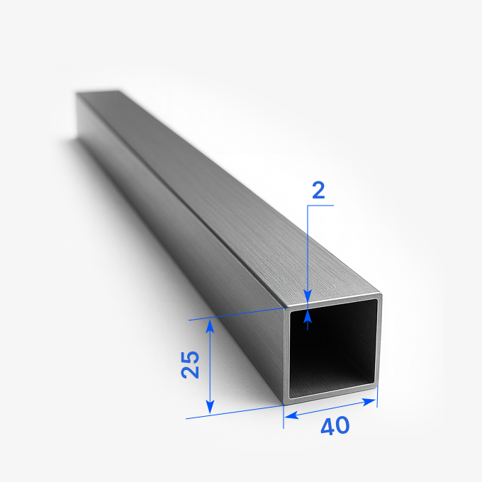Труба профильная квадратная 40*25*2х40*25*2х2 мм, 08ПС, ГОСТ 8639