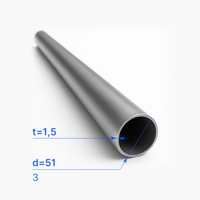 Труба электросварная 51x1,5 мм, 3