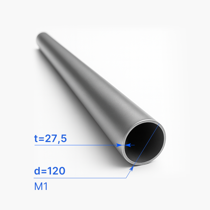 Труба медная 120x27,5 мм, М1, ГОСТ 617