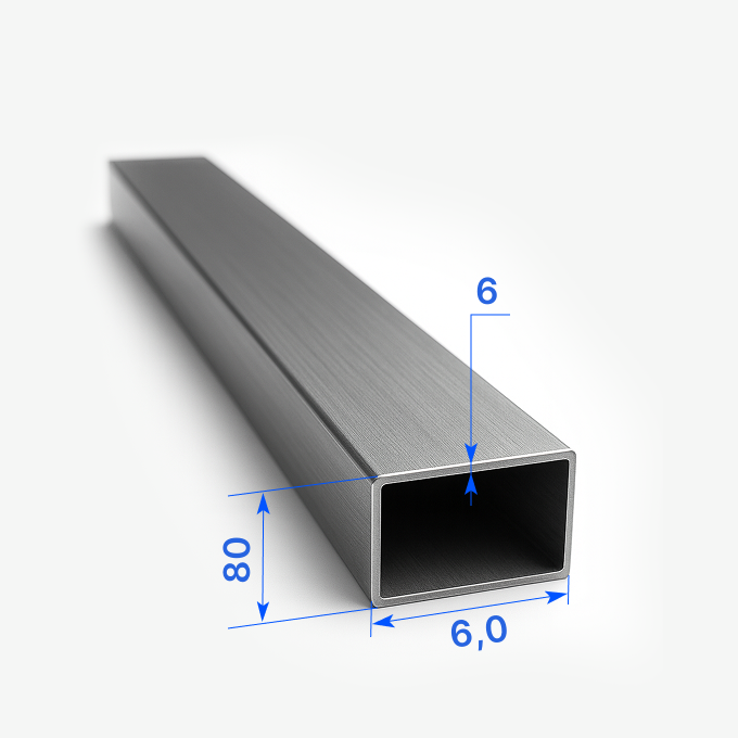 Труба профильная прямоугольная 6,0х80х6 мм, 3СП, ГОСТ 30245