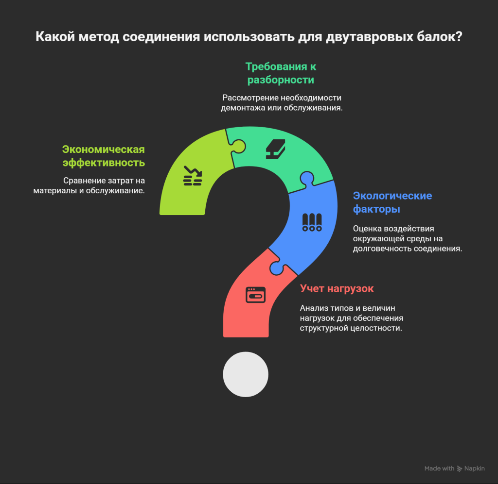 Критерии выбора метода соединения двутавровых балок Критерии выбора метода соединения двутавровых балок