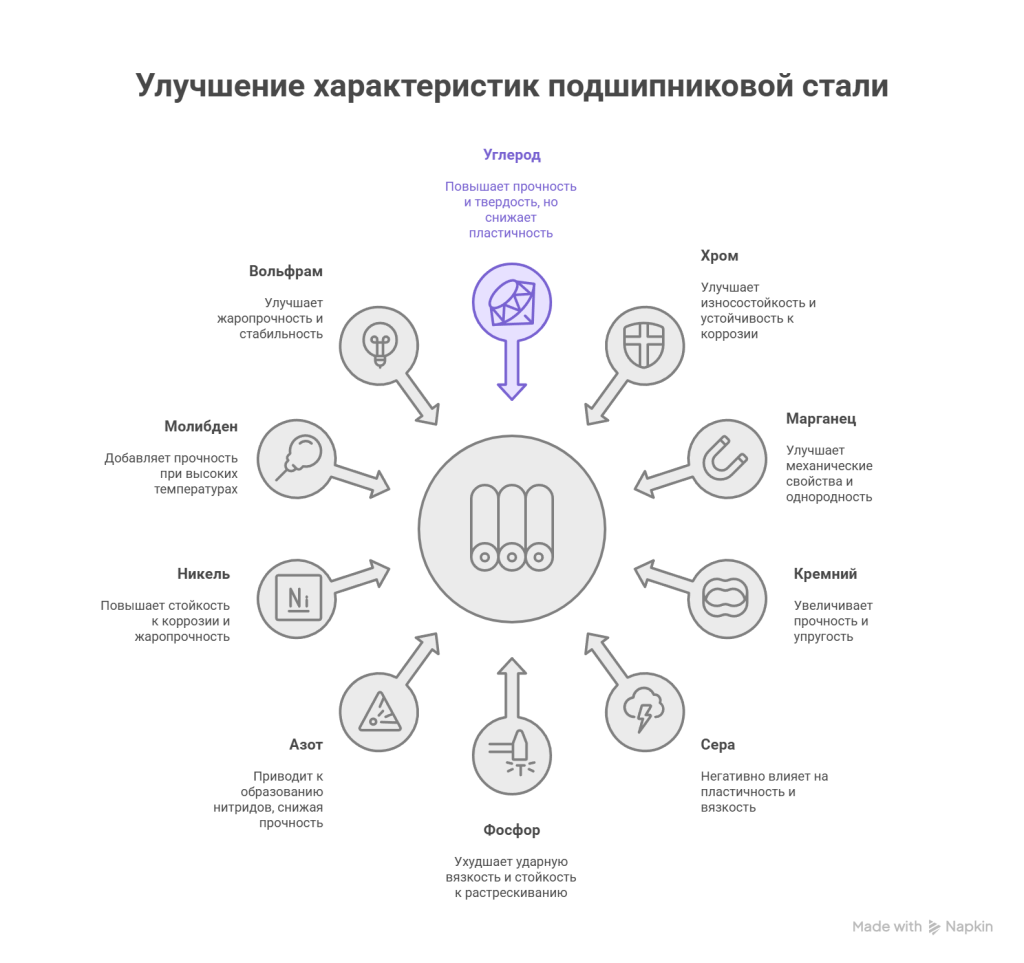 Легирующие элементы для подшипниковой стали Легирующие элементы для подшипниковой стали