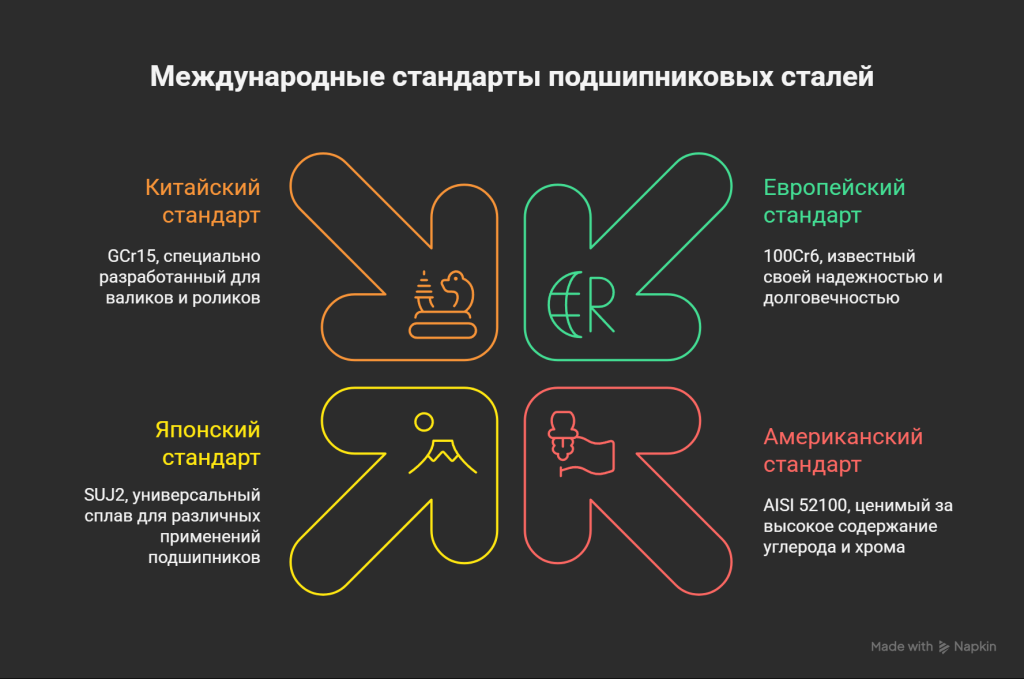 Международные марки стали для подшипников Международные марки стали для подшипников
