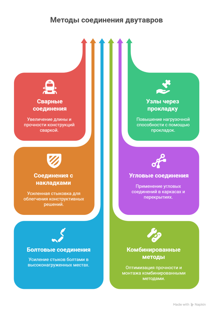 Основные методы соединения двутавров Основные методы соединения двутавров