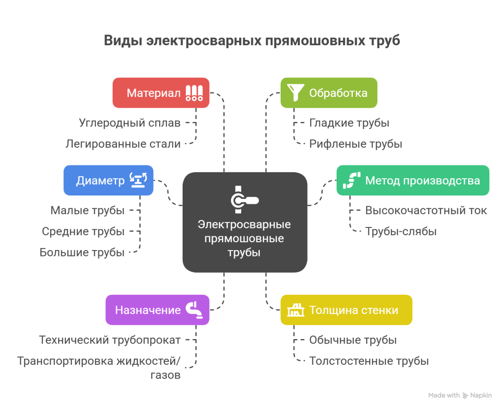 Виды электросварных прямошовных труб