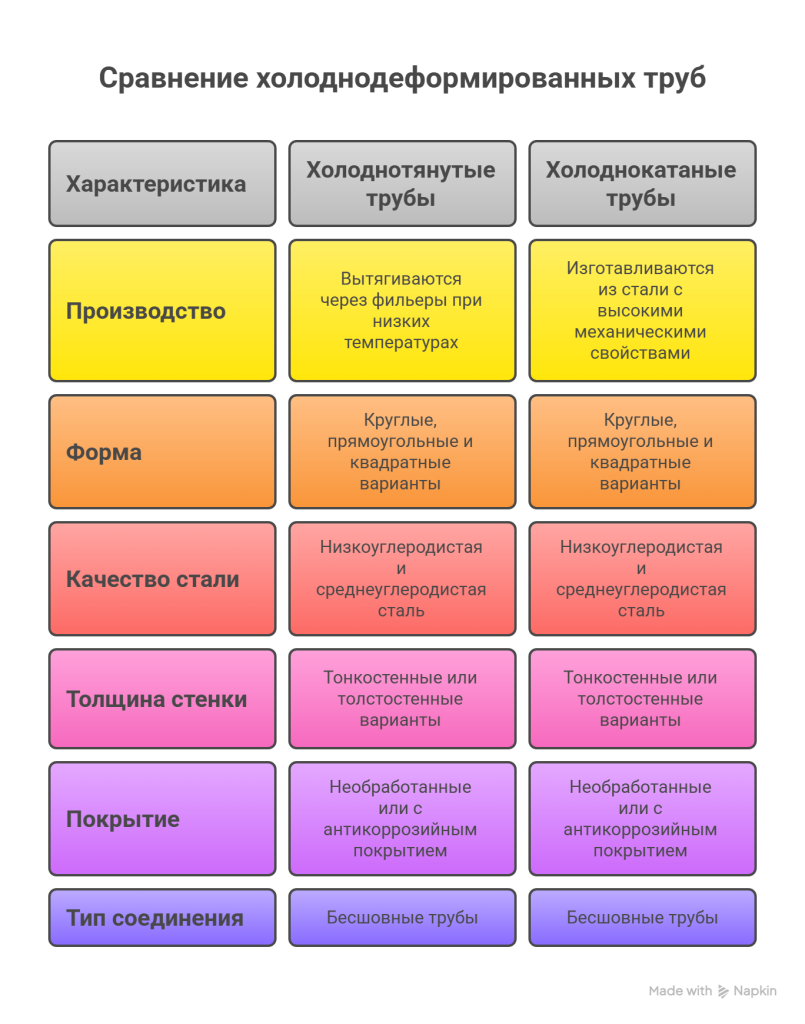 Виды холоднодеформированного трубопроката