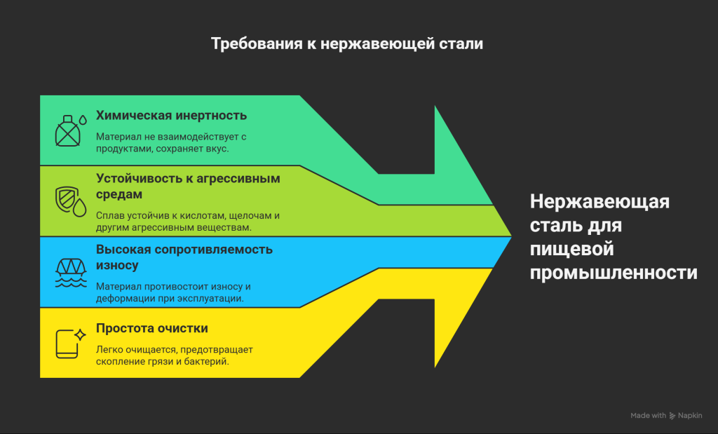 Нержавеющая сталь для пищевой промышленности