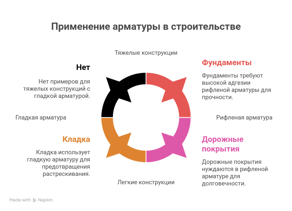 Применение арматуры в строительстве &mdash; инфографика